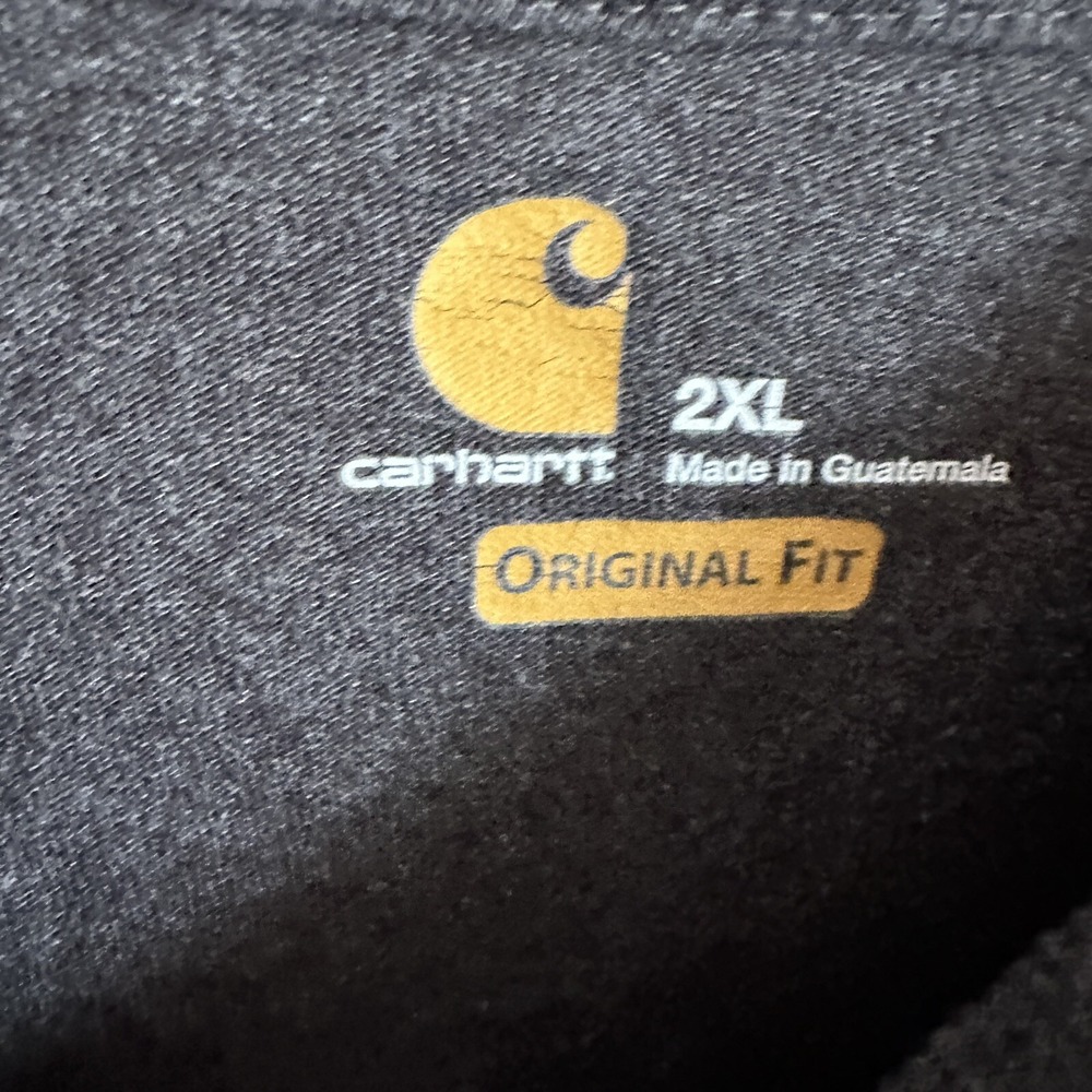 Carhartt‎ T-Shirt Men's 2XL Long Sleeve Original Fit Crew Neck Graphic Logo Gray - Picture 3 of 5